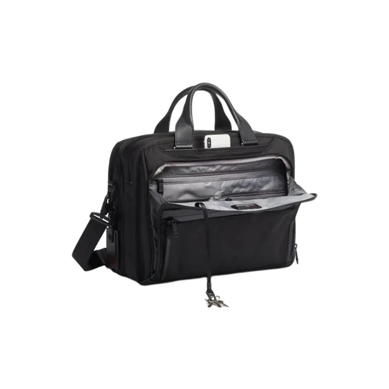 TUMI Alpha 3 Elastic Nylon Briefcase Laptop Bag Shoulder Bag Crossbody Bag Handbag Large Size Men's Black-3