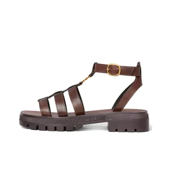 CELINE Cuir Triomphe Roman Sandals Women's Brown