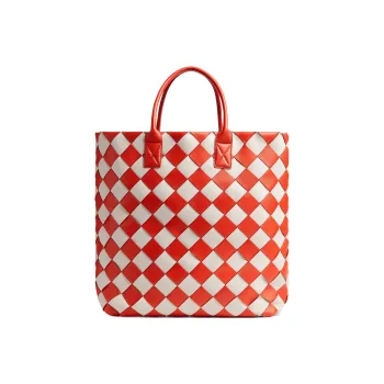 Bottega Veneta CABAT Lambskin Tote Bag, Shopping Bag, Handbag Tubas Women's Furong Red/Mist Color