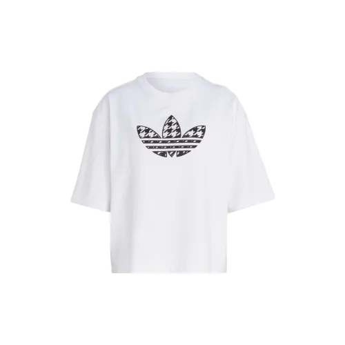 adidas originals Houndstooth Trefoil Infill Women's T-Shirt White