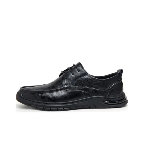 CAMEL Dress Shoes Men Low-Top Black