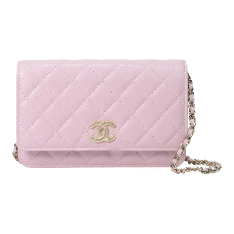 CHANEL Calfskin Flap Bag, Shoulder Bag, Crossbody Bag, Wallet Women's Pink-0