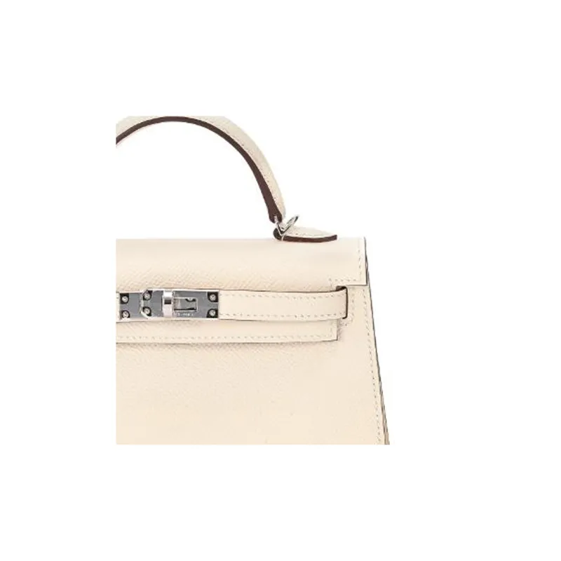 HERMES Mini Kelly Generation 1 Epsom Leather Shoulder Bag Crossbody Bag Handbag Regular Women's Cream White/Yellow-3