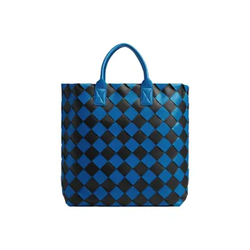 Bottega Veneta Lambskin Handbag Women's Signal Blue/Black