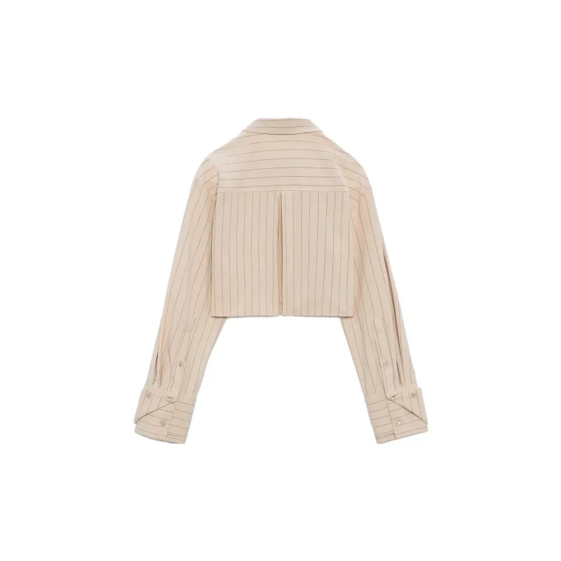 ZARA Crop Tops Women's Beige-1
