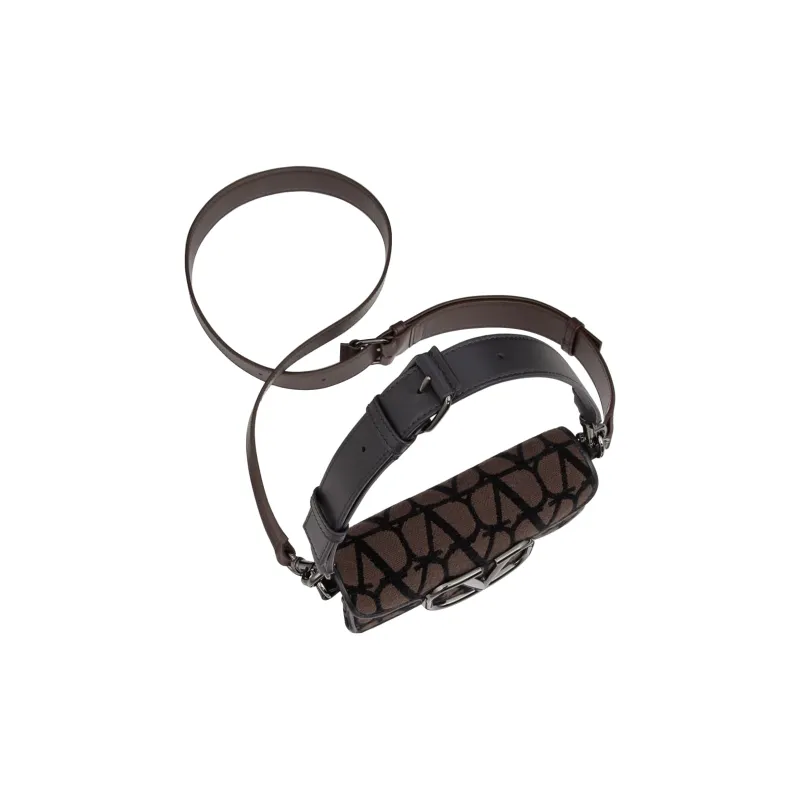 Valentino Leather With Fabric Handbag Shoulder Bag Unisex Black-3
