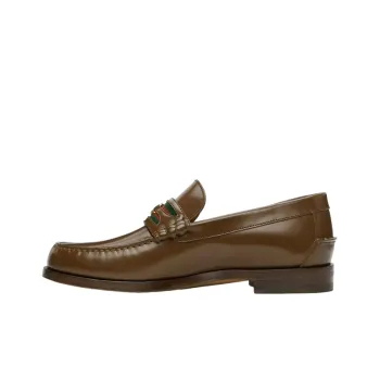 GUCCI Double G Loafers Men's Brown