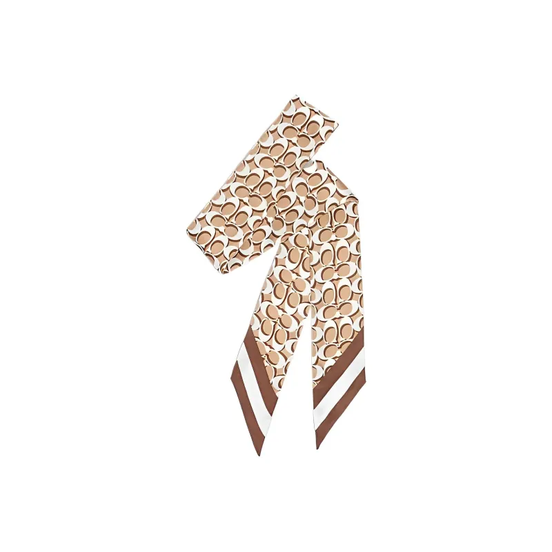 COACH Silk Scarves Women's Light Brown-0