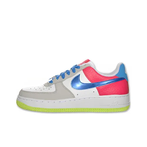 Nike Air Force 1 Slip-Resistant Cushioning Low-Top Skateboard Shoes GS White Gray Blue Red
