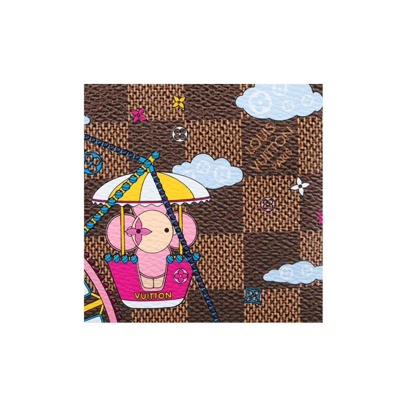 LOUIS VUITTON Pochette Accessories Damier Ebene Vivienne Holiday Mini Rose Ballerine Pink-4