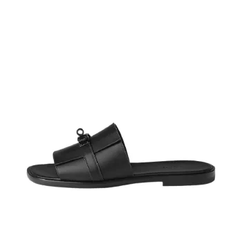 HERMES Kelly Stylish Sandals Men's Black