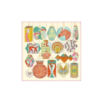 HERMES Lantern Ballon Silk Scarves Women's Yellow