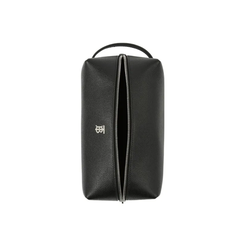 Burberry Calfskin Clutches Toiletry Bags Regular Men's Black-3