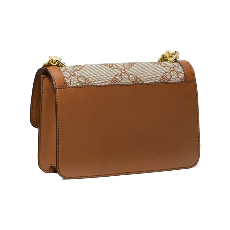 MICHAEL KORS Heather Jacquard Shoulder Bag, Crossbody Bag Tubas Women's Cow Leather Brown-1