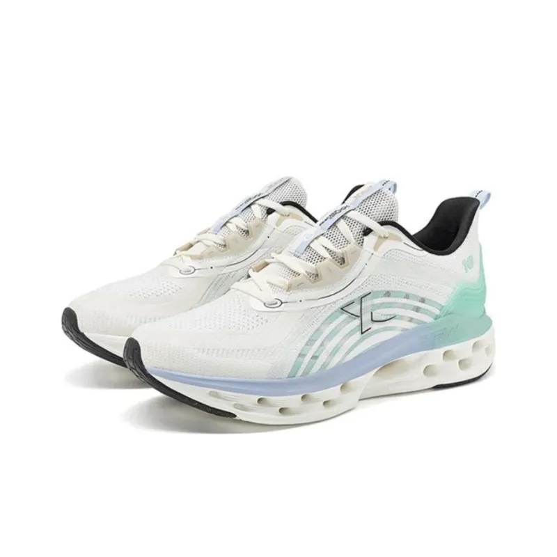XTEP Shock Absorption Spinning 10.0 Anti Slip And Wear Resistant Breathable Low Top Running Shoes Men's White Green-1