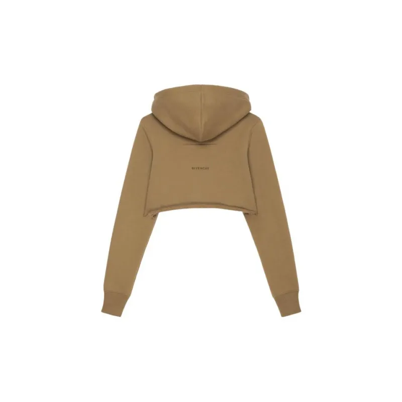 Givenchy Cropped Hoodie 'Dark Khaki'-1