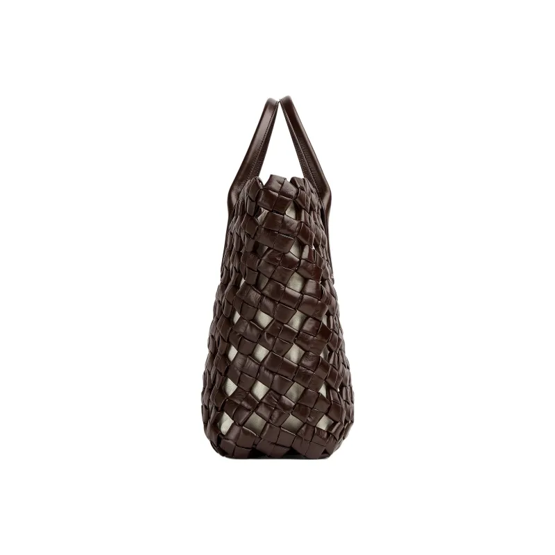 Bottega Veneta Calfskin Tote Bag, Shopping Bag, Shoulder Bag, Crossbody Bag, Handbag Tubas Women's Dark Brown-1
