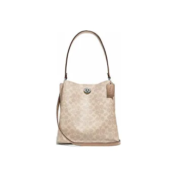 COACH Charlie PVC Bucket Bag Portable Crossbody Bag Shoulder Bag Small Size Women's Khaki
