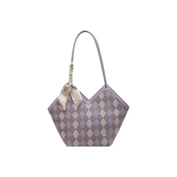 JANE KLAIN PU Totes Handbag Shoulder Bag Large Size Women's Purple/White/Pink/Chocolate