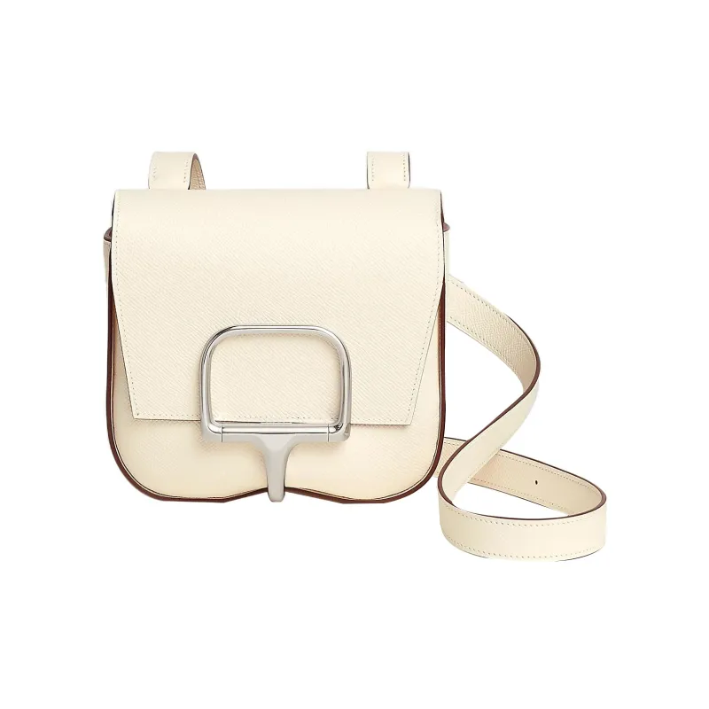 HERMES DellaCavalleria Epsom Calfskin Shoulder Bag Crossbody Bag Mini Women's I2 Nata Cream White-0