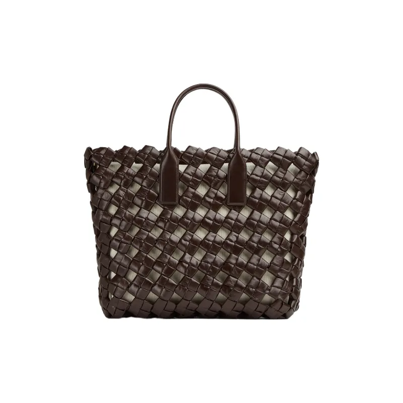 Bottega Veneta Calfskin Tote Bag, Shopping Bag, Shoulder Bag, Crossbody Bag, Handbag Tubas Women's Dark Brown-0
