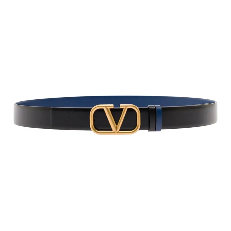 Valentino Leather Belts Men Black/Blue-0