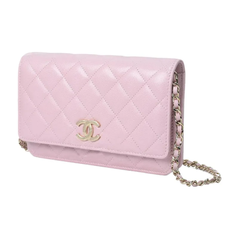 CHANEL Calfskin Flap Bag, Shoulder Bag, Crossbody Bag, Wallet Women's Pink-1