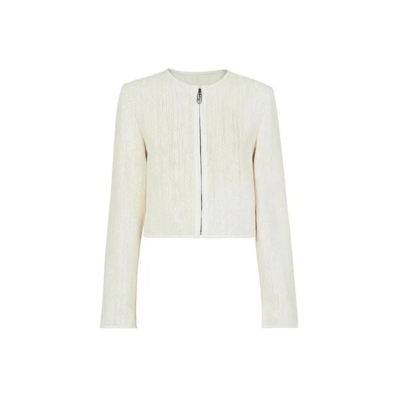 FENDI Leather Jackets Women's White-1