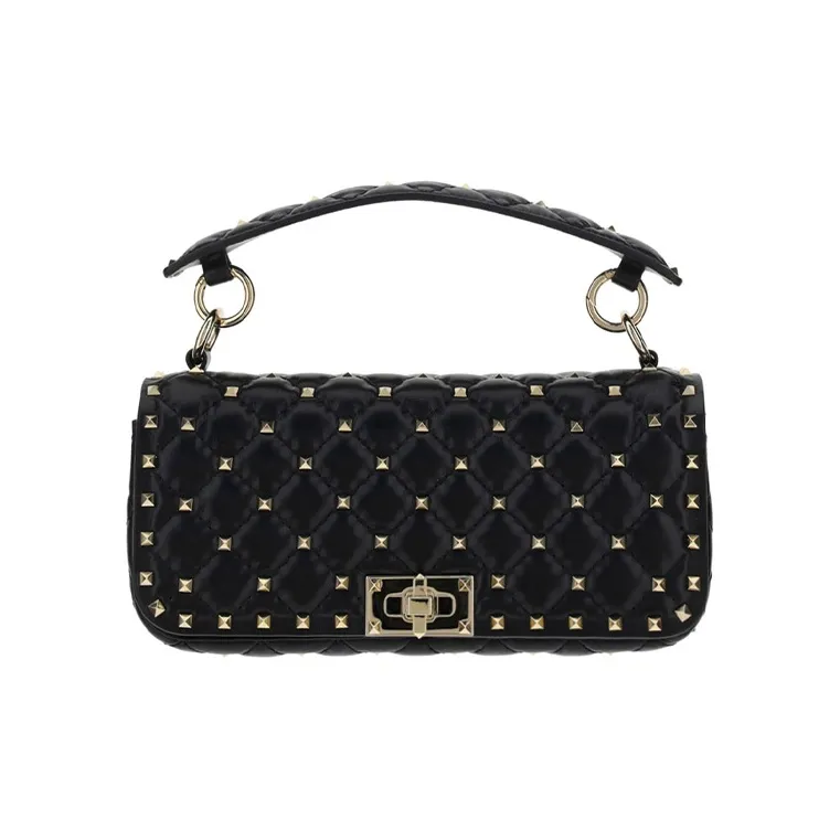 Valentino GARAVANI Cow Leather Portable Crossbody Bag, Shoulder Bag Women's Black-0