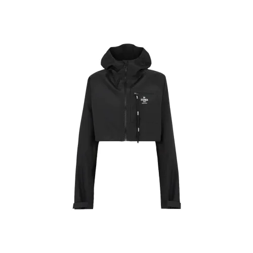 FENDI Cropped Coats Women's Black