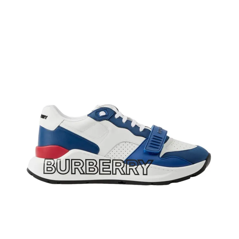 Burberry Logo Print Low Top Sports Casual Shoes Men's White Blue-1