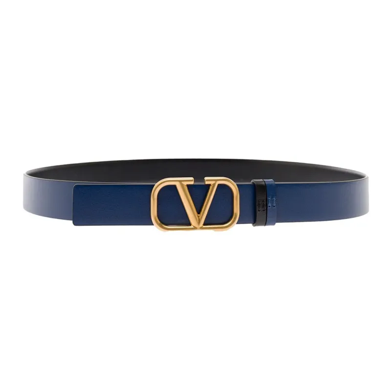 Valentino Leather Belts Men Black/Blue-1
