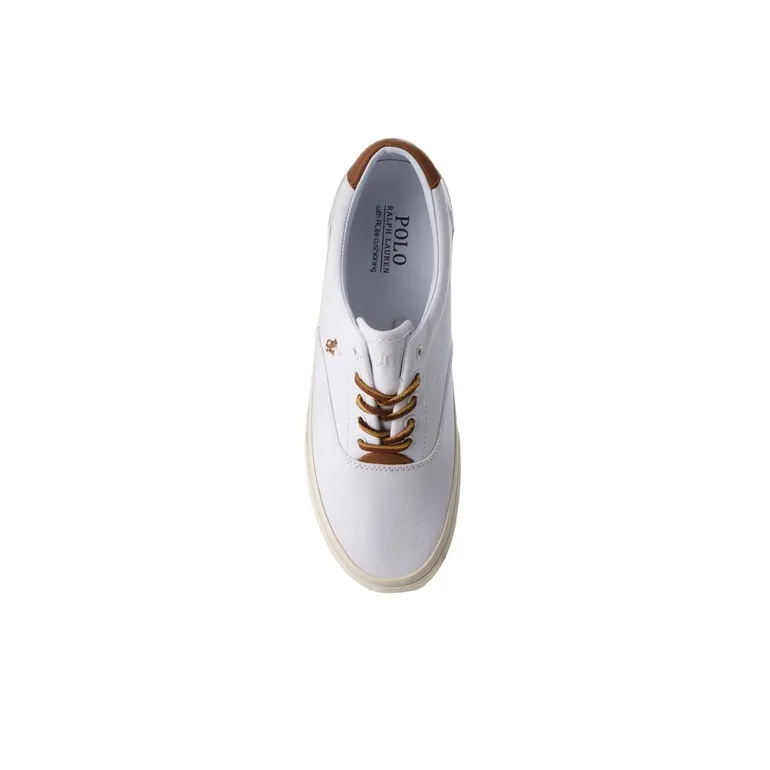 Polo Ralph Lauren Stylish Skateboarding Shoes Men's White Brown-3