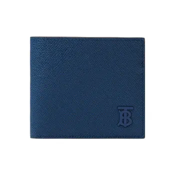 Burberry Calfskin Double-Fold Wallet Men's Marine Blue