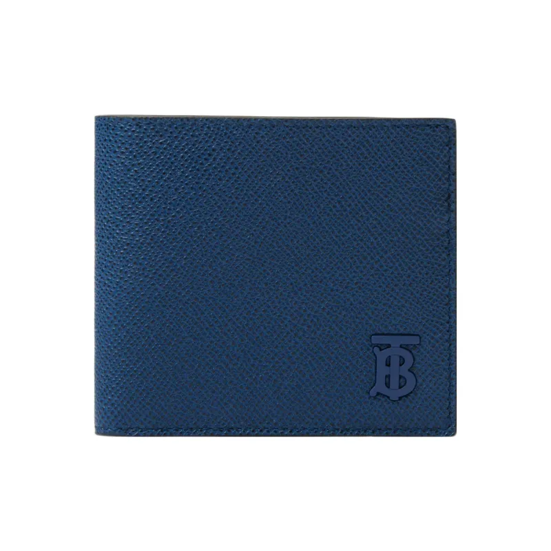Burberry Calfskin Double-Fold Wallet Men's Marine Blue-0