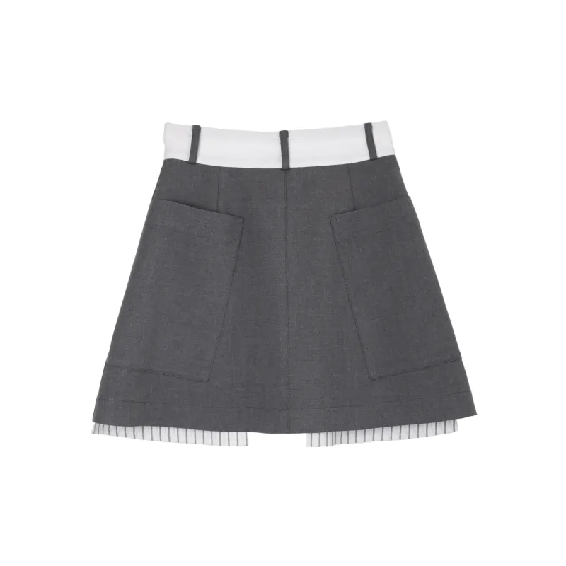 Fstudio Cropped Skirt Women's Gray-1