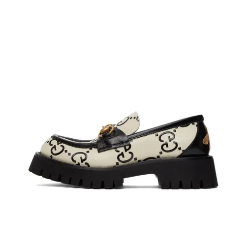 GUCCI Horsebit Loafers Women's White/Black