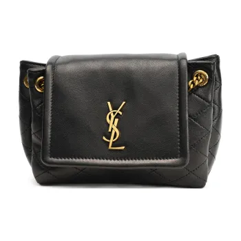 SAINT LAURENT Nolita Sheepskin Shoulder Bag Crossbody Bag Mini Women's Black