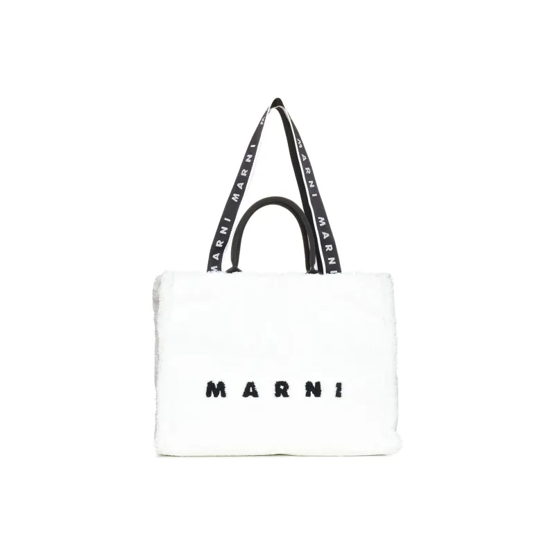 MARNI Polyester Tote Bag, Shopping Bag, Handbag Men's White-0