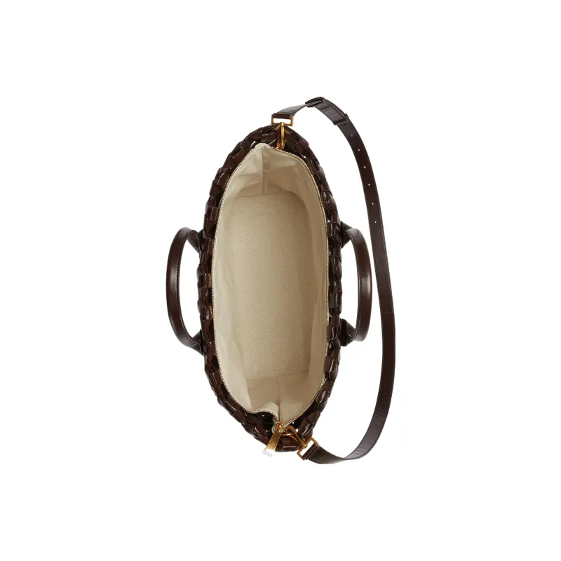 Bottega Veneta Calfskin Tote Bag, Shopping Bag, Shoulder Bag, Crossbody Bag, Handbag Tubas Women's Dark Brown-2