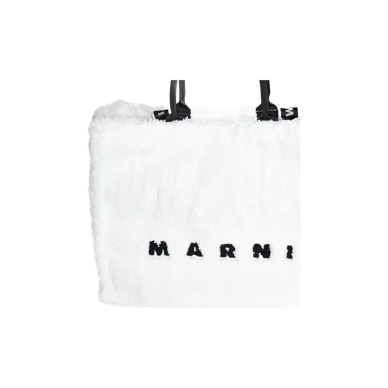 MARNI Polyester Tote Bag, Shopping Bag, Handbag Men's White-3