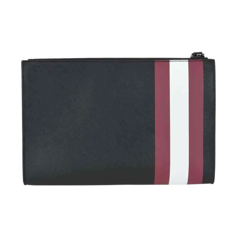 BALLY PVC Leather Coin Purse, Clutch Regular Men's Black-3