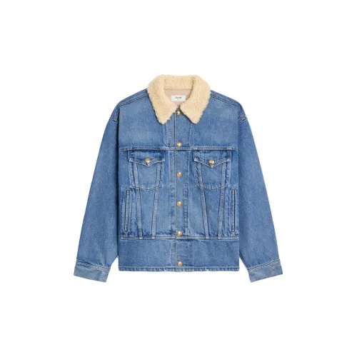 CELINE Denim Jackets Women's Metal Blue