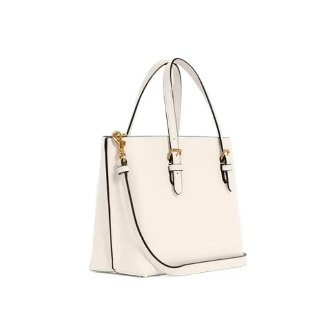 COACH Mollie Leather Tote Bag Shopping Bag Portable Crossbody Bag Shoulder Bag Medium Size Women's Chalk White-1