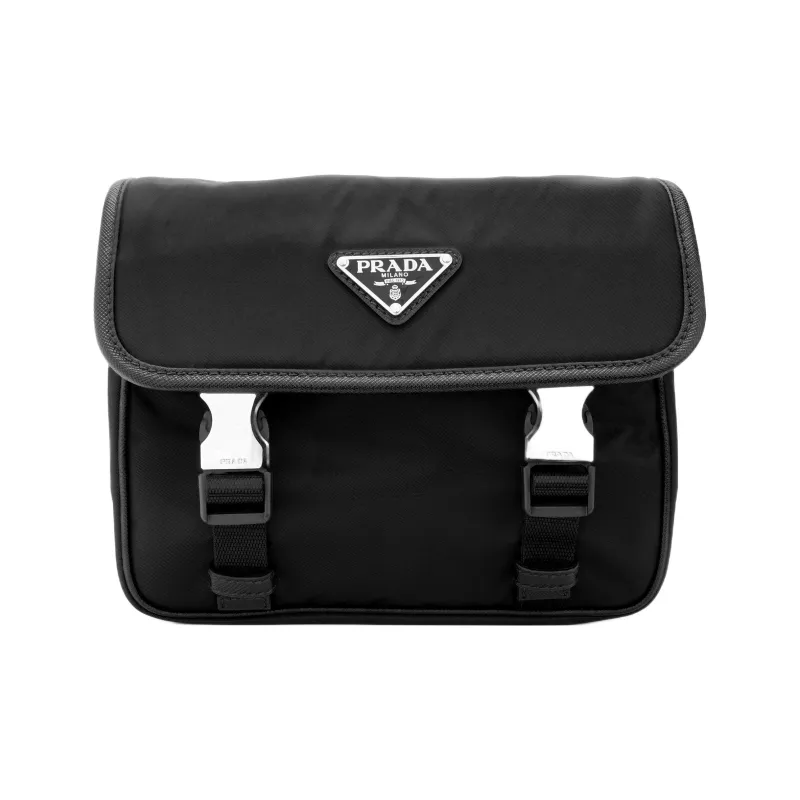 PRADA Nylon With Fabric 3 in 1 Messenger Bag Briefcase Shoulder Bag Crossbody Bag Regular Men's Black-0