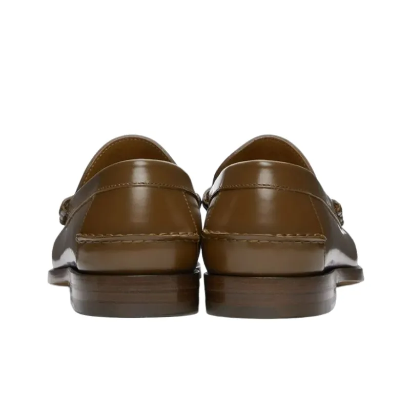 GUCCI Double G Loafers Men's Brown-4