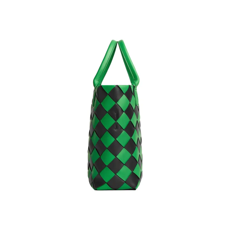 Bottega Veneta Sheepskin Tote Bag Shopping Bag Shoulder Bag Crossbody Bag Handbag Medium Size Women's Grass Green/Black-1