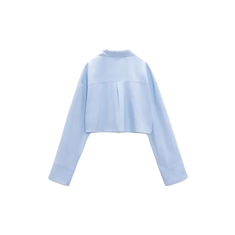 ZARA Crop Tops Women's Sky Blue-1