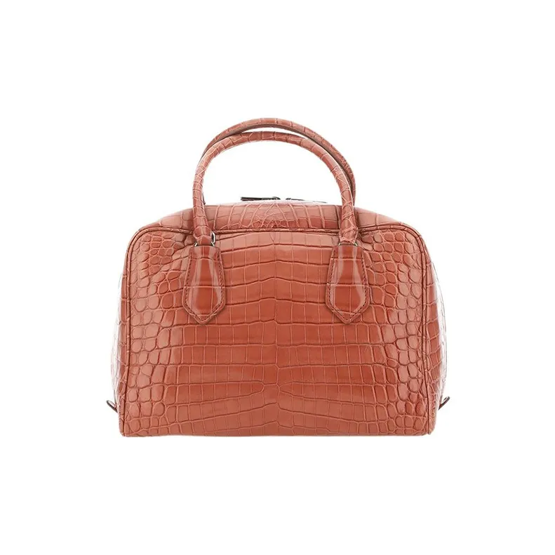 PRADA Leather Tote Bag Shopping Bag Handbag Women's Brown-2