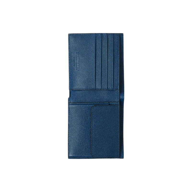 Burberry Calfskin Double-Fold Wallet Men's Marine Blue-3